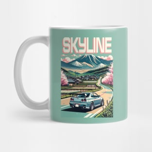 Skyline R34 driving through the Countryside Mug